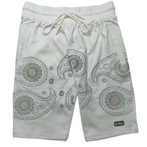 NEW COOKIES men's casablanca interlock jersey sweat shorts in white